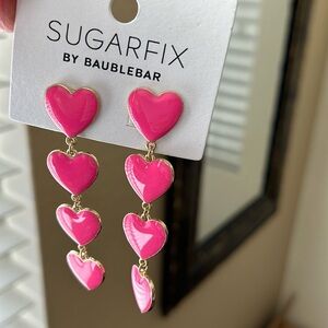 Sugarfix by Baublebar hot pink Barbie pink heart earrings